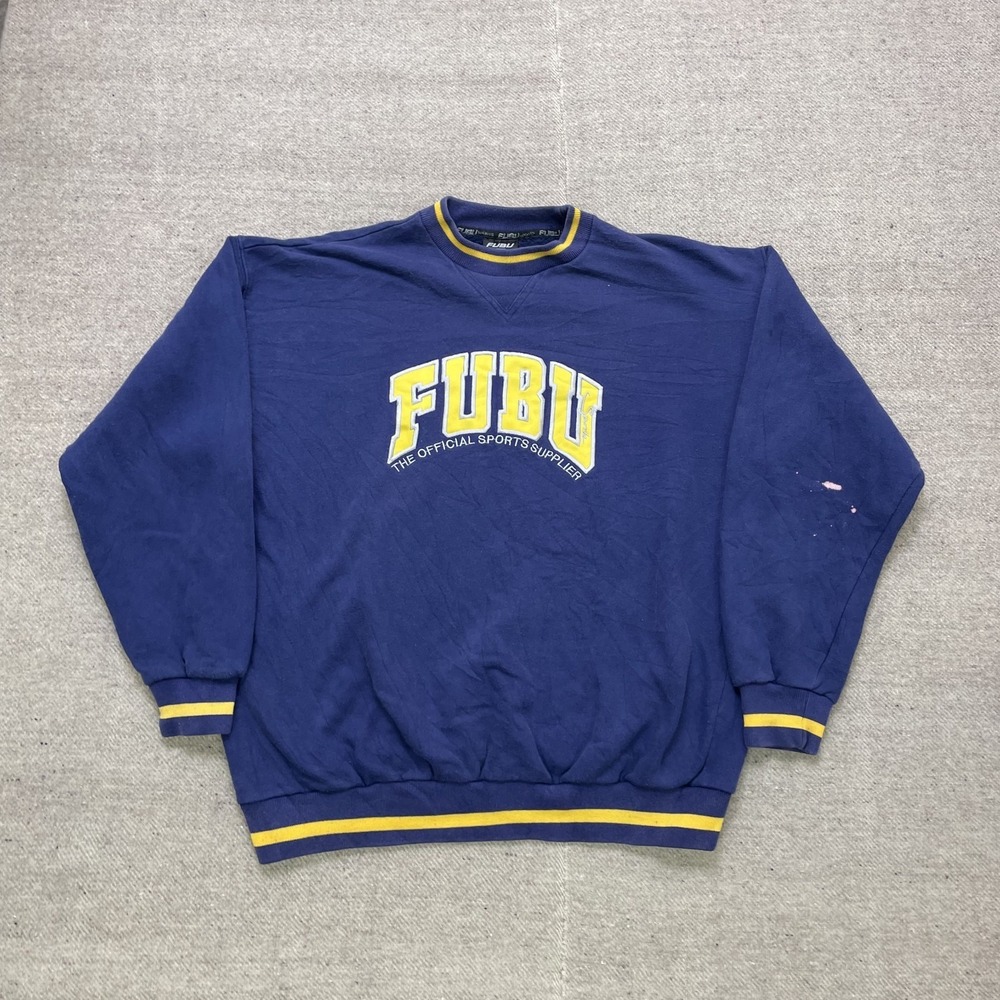 Vintage FUBU Sweatshirt mens XL BLUE 2000s y2k streetwear